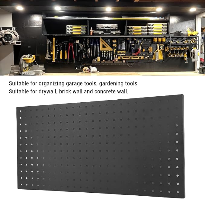 Fydun Metal Pegboard Wall Panels Steel Modular Peg Board Organizer Garage - Image 6