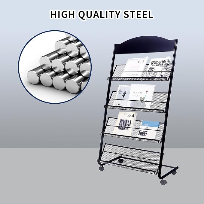 Floor Standing Magazine Rack, The Wheels - Image 3