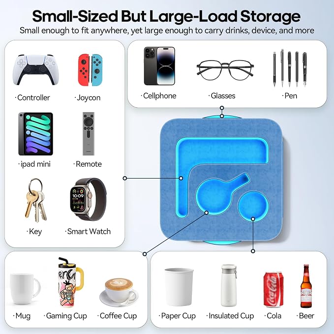 Couch Cup Holder Pillow, Sofa and Bed Organizer Caddy - Image 2