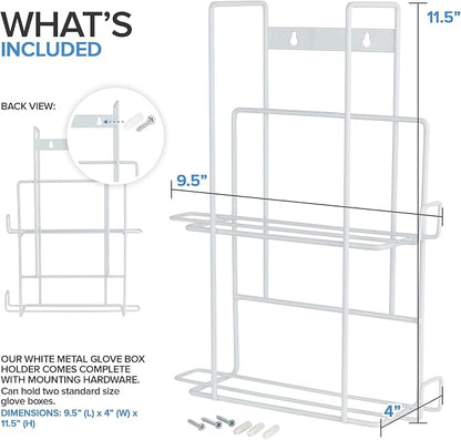 Stock Your Home Metal Double Gloves Dispenser, Tissue Box Shelf, Glove Box - Image 3