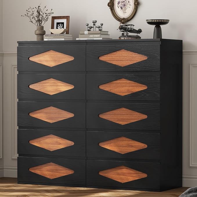 Tall Dresser for Bedroom, 5 Chest of Wooden Drawers, Vintage Dresser, Closet - Image 7