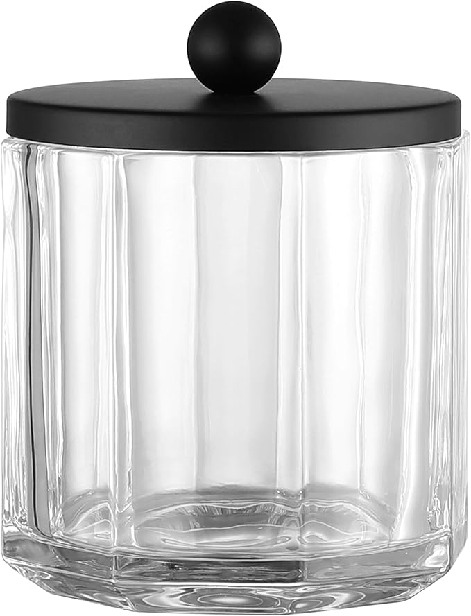Clear Transparent Apothecary Octagional Shaped Glass Canister Jar by IndecorHome