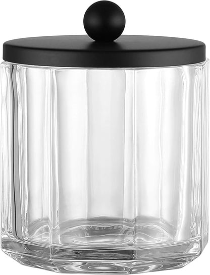 Clear Transparent Apothecary Octagional Shaped Glass Canister Jar by IndecorHome