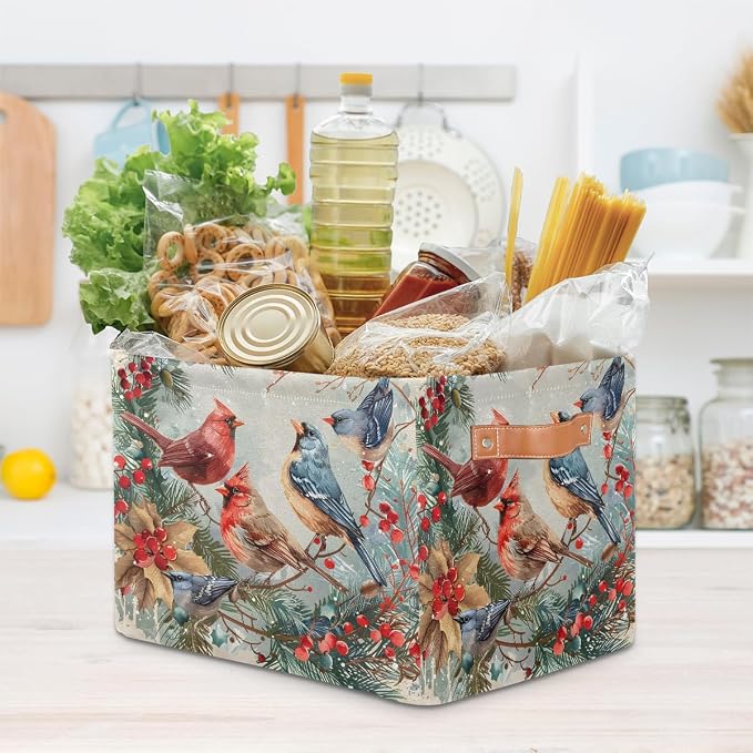 Basket Storage Bins Cardinal Christmas Xmas Rectangle Cube Basket Box Kids - Image 7