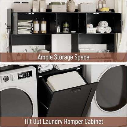 Over The Washer and Dryer Storage Cabinet, Laundry Room Organizer Standing Shelf - Image 5