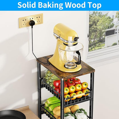 Fruit Vegetable Storage Basket for Kitchen, 5 Tier Large Pull-Out Metal Wire - Image 4