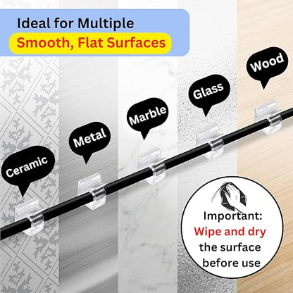 100 PCS 3/4” Adhesive Cable Wire Clips Clear, Cable Staples Outdoor Christmas - Image 4