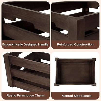Rustic Wooden Storage Crates Set of 3 - Image 5