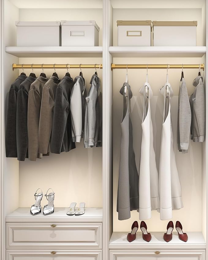 Supforce 2 Pack Closet Rods for Hanging Clothes, 17 to 28 Inches Stepless - Image 9