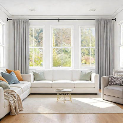 AIZESI 41-124 Inch Heavy Duty Black Tension Curtain Rod - Image 2