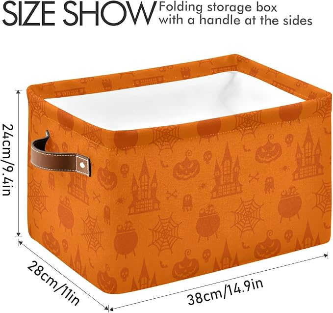 Halloween Pattern Foldable Storage Basket, Collapsible Fabric Storage Bins - Image 3