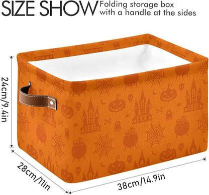 Halloween Pattern Foldable Storage Basket, Collapsible Fabric Storage Bins - Image 3