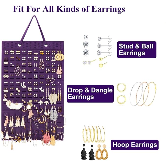 Resovo Hanging Earrings Organizer, Wall Earring Holder - Image 3