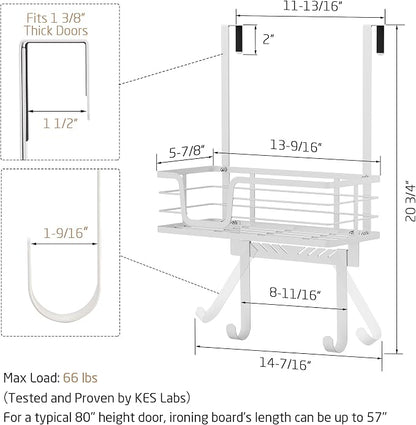 KES Over The Door Ironing Board Holder, Ironing Board Hanger Over Door Organizer - Image 6