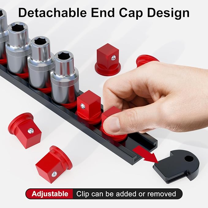 FIVEPEARS 6PCS 360° Socket Organizer Twist Lock, 3/8 1/4 1/2 Socket Storage - Image 4