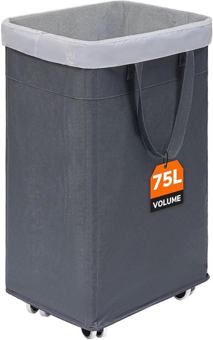 CHICVITA 75L Large Rolling Laundry Basket by CHICVITA