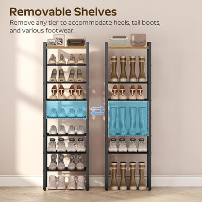 YATINEY 8-Tier Narrow Shoe Rack, Tall Shoe Rack - Image 5