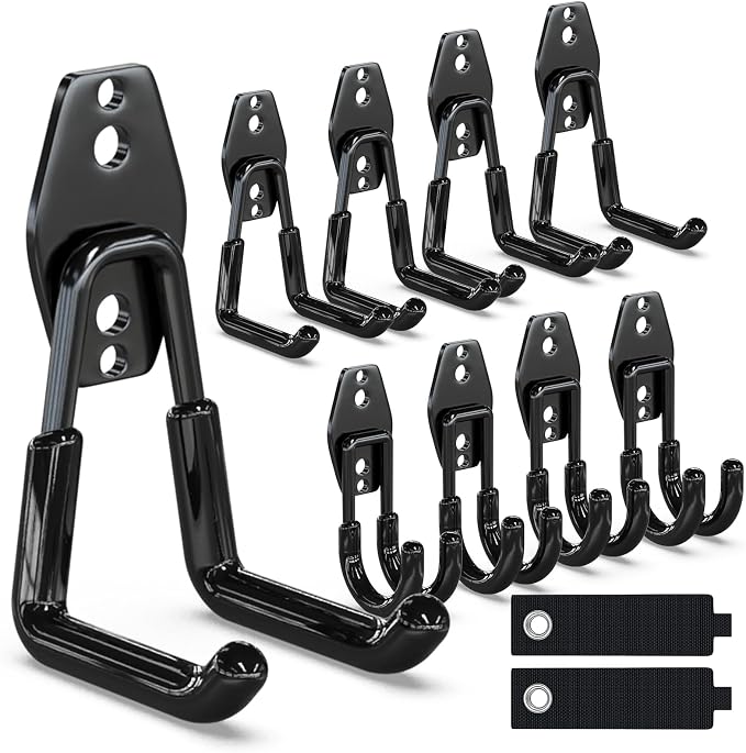 3-H Heavy Duty Garage Hooks 10 Pack, Garage Wall Hooks by 3-H