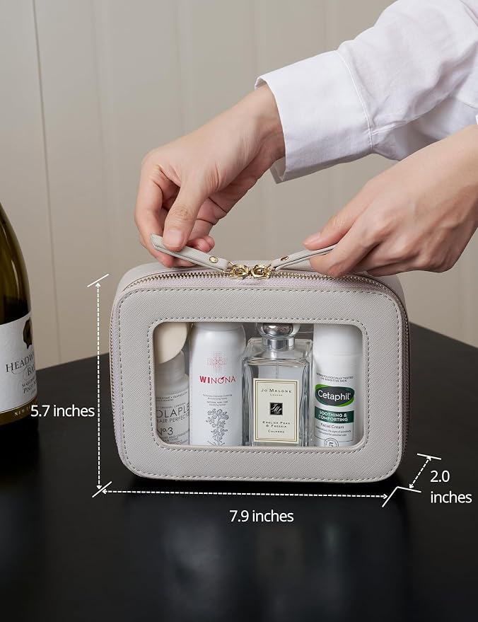 Popvibe Clear Makeup Bag Travel Cosmetic Case Transparent Toiletry Bag - Image 3