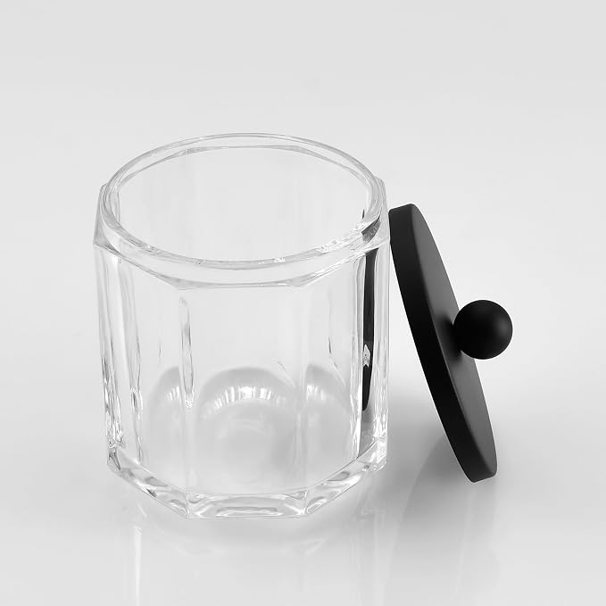 Clear Transparent Apothecary Octagional Shaped Glass Canister Jar - Image 3