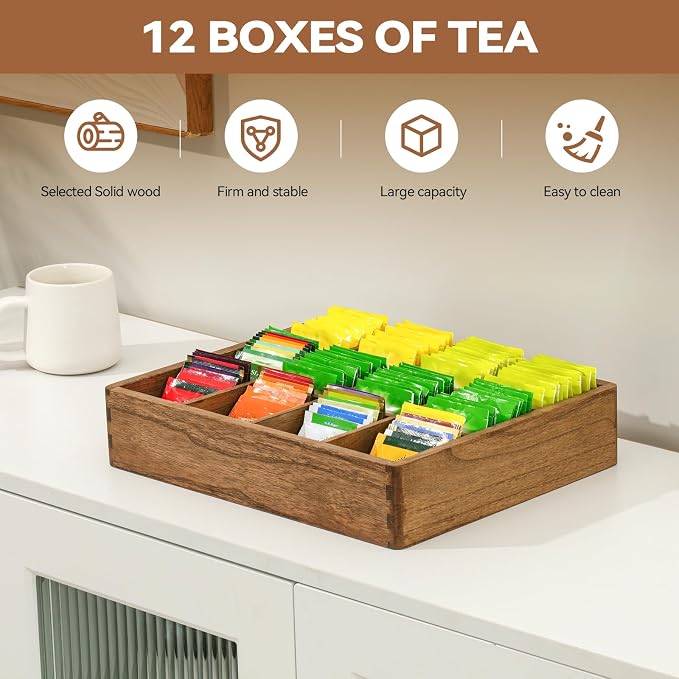 KIRIGEN Wooden Tea Bag Organizer - Image 2