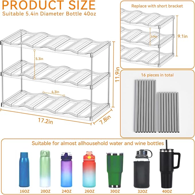 Yieach Stackable Water Bottle Organizer - Image 3