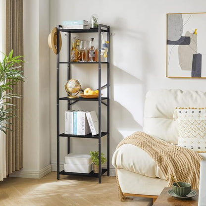 YMYNY Bookshelf, 5-Tier Ladder Shelf Organizer, Narrow Shelving Unit, Corner - Image 2