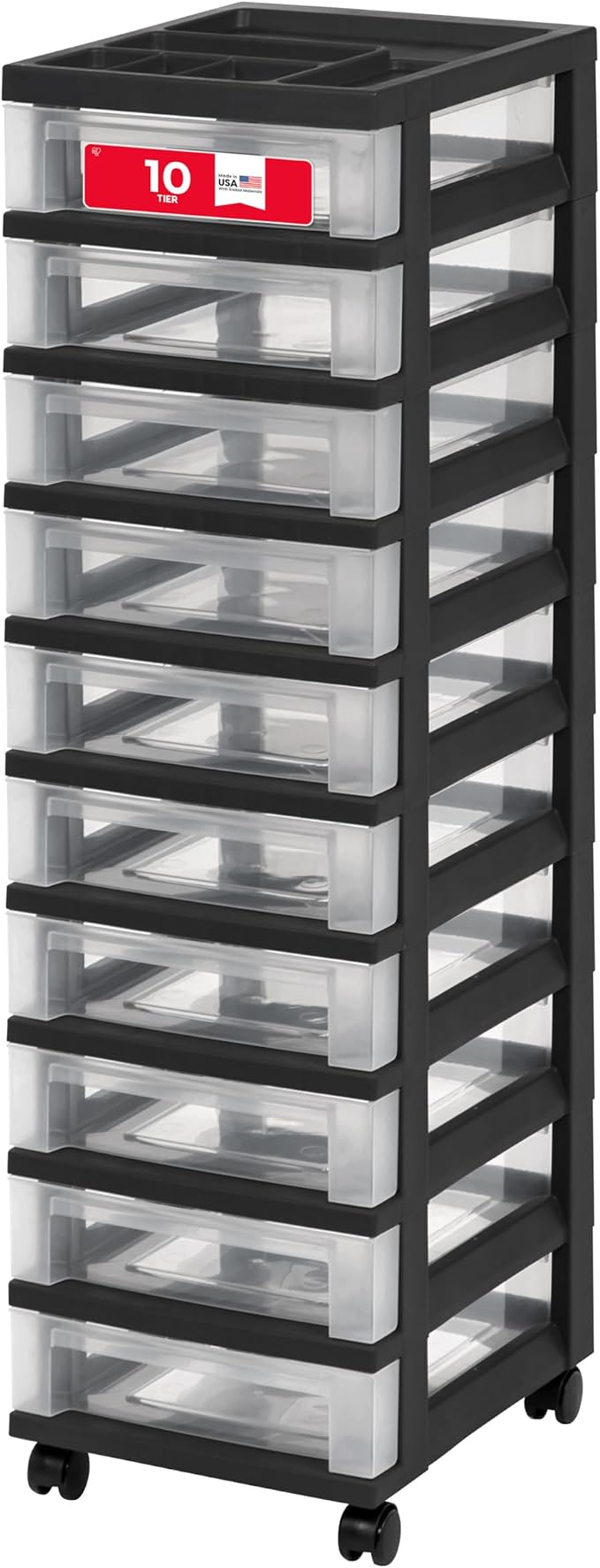 IRIS USA 10-Drawer Rolling Storage Cart, office essentials, classroom items by IRISUSA