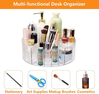 360 Rotating Makeup Organizer for Vanity, 10” Desk Acrylic Spinning Cosmetic - Image 5