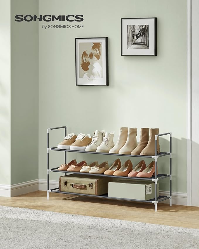SONGMICS 3-Tier Shoe Rack, Shoe Storage - Image 3