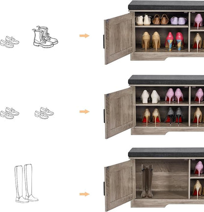 HOMSHO Farmhouse Shoe Storage Bench - Image 6