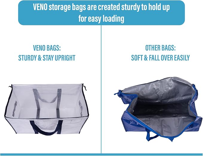 VENO 6 Pack Moving Bags and Large Christmas Storage Bins - Image 5