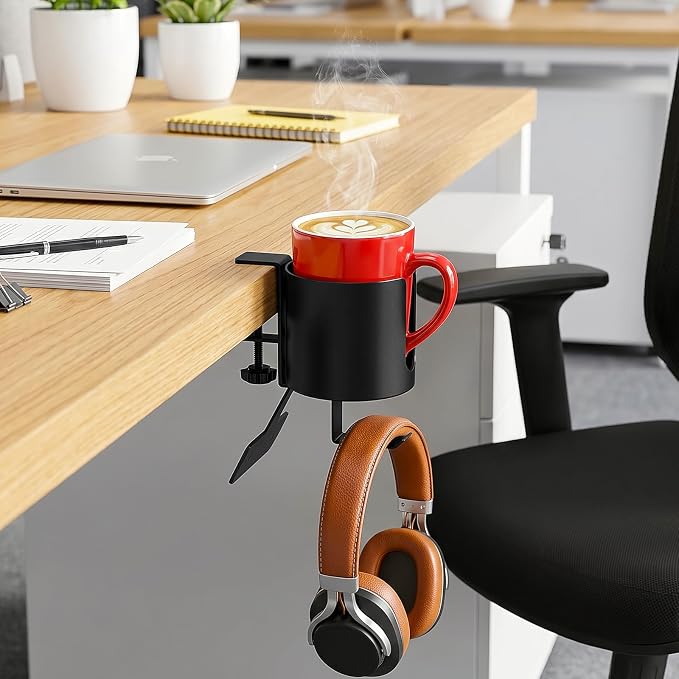 MYITYARD 3 in 1 Desk Cup Holder Clamp, Clip On Table Cup Holder - Image 8