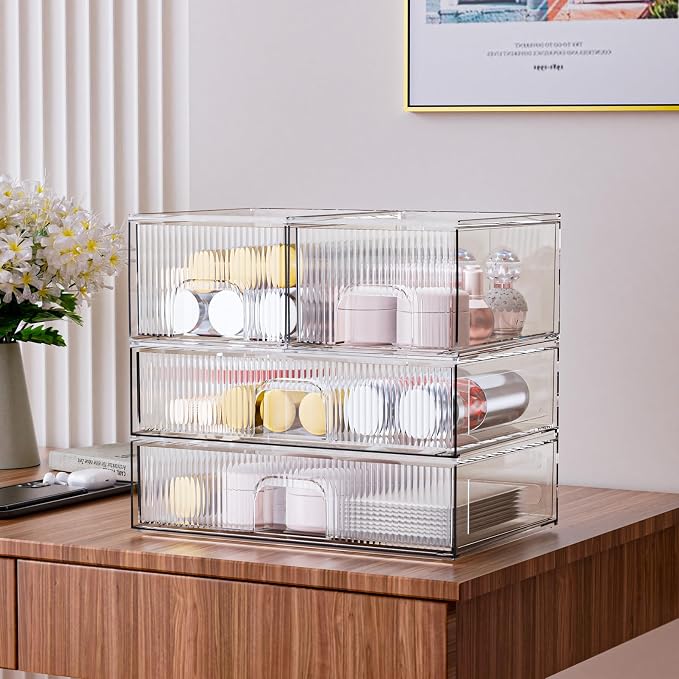 ZHIAI Stackable Storage Box, Acrylic Organizer, Cosmetic Organizer - Image 2