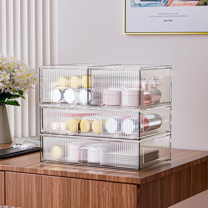 ZHIAI Stackable Storage Box, Acrylic Organizer, Cosmetic Organizer - Image 2