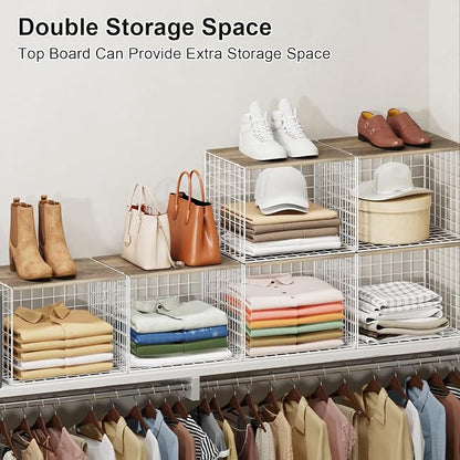 6 Pack Closet Organizers And Storage, Stackable Closet Shelf Organizer Storage - Image 5