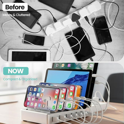 300W Fast Charging Station for Multiple Devices, 6 Port USB Charging Hub - Image 6