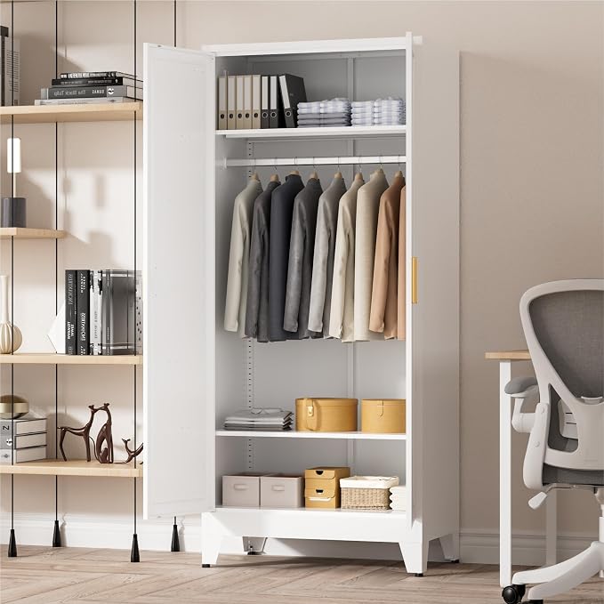 71" Tall Metal Wardrobe Closet - Image 5