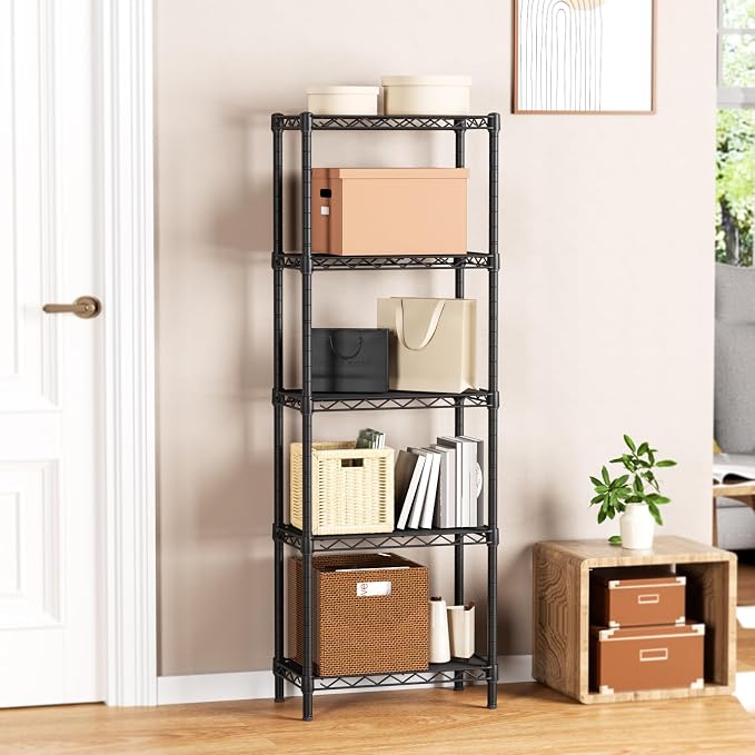 Small 5 tire Shelves Storage Wire Shelving Unit Metal Shelf Adjustable - Image 6