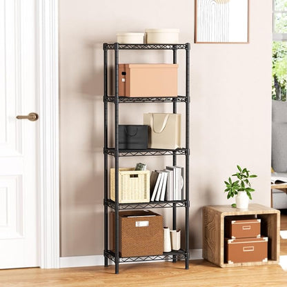 Small 5 tire Shelves Storage Wire Shelving Unit Metal Shelf Adjustable - Image 6