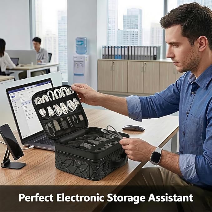 MATEIN Cable Organizer Bag, Travel Electronic Storage Cord Organizer Box | Tech - Image 3