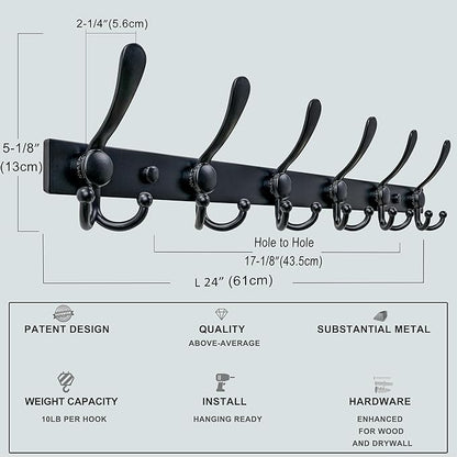 Dseap Coat Rack Wall Mount 2.0 Pro: 24” Long, 3X Tougher, Heavy Duty Stainless - Image 3