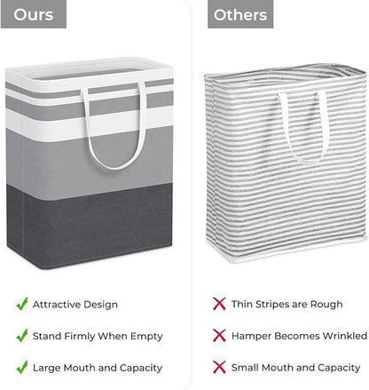 HomeHacks 2-Pack Large Laundry Basket, Waterproof, Freestanding Laundry Hamper - Image 3