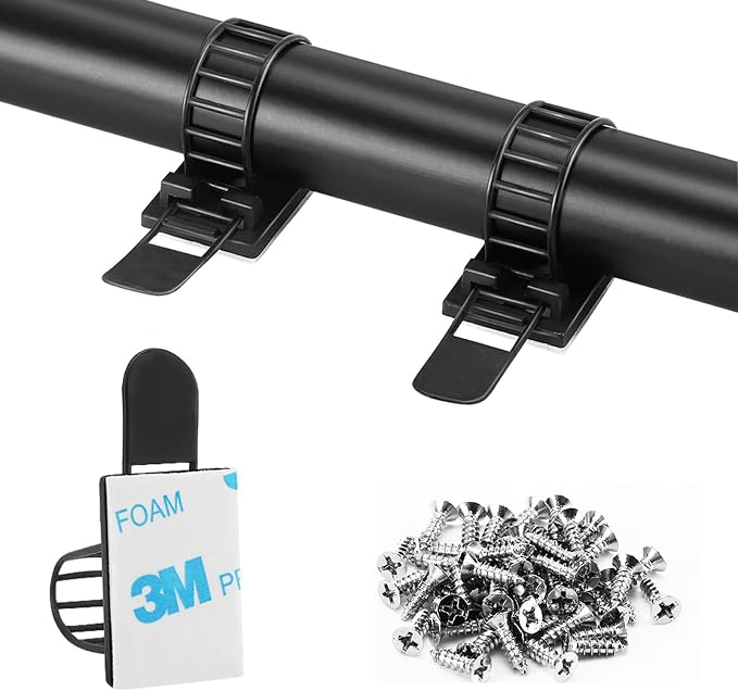 Adhesive Cable Management Clips, Extra Screw & Hole by VAMRONE