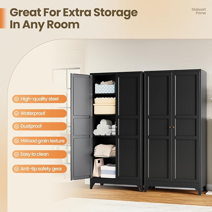 Yizosh Metal Pantry Cabinet, Cupboard - Image 8
