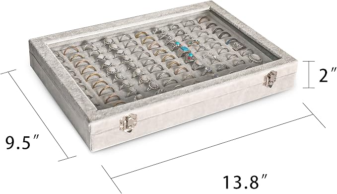 Frebeauty Ring Organizer Tray 100 Slots Ring Holder - Image 2