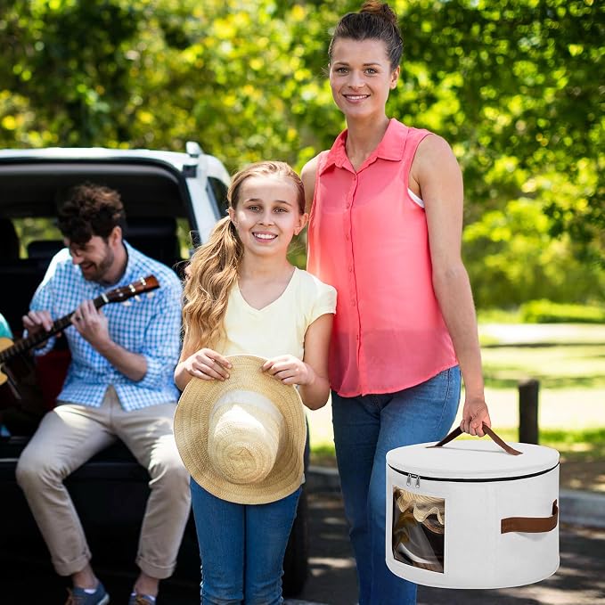 Lifewit Round Cowboy Hat Box for 7 Caps, Large Felt Hat Organizer Bag for Men & - Image 9