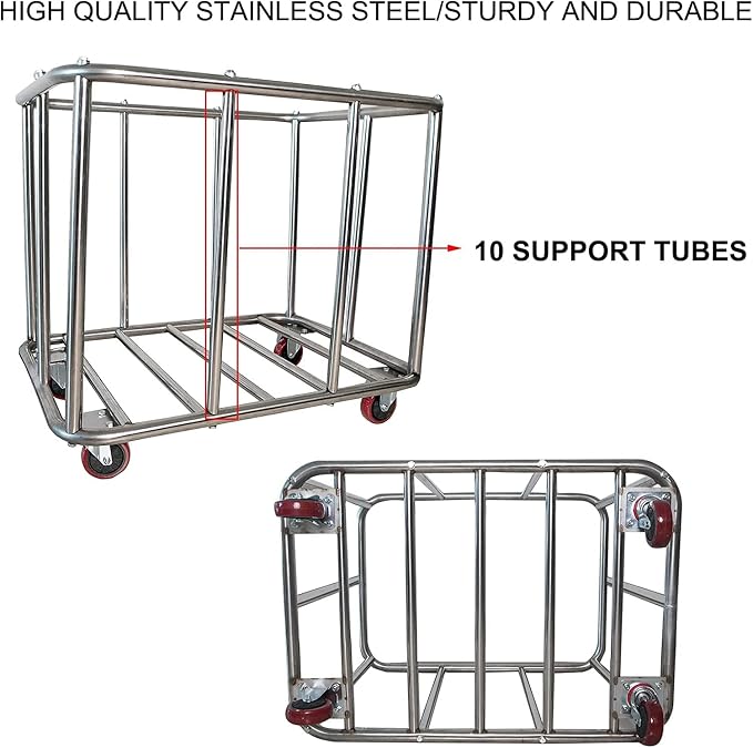 Laundry Cart Commercial, 11.35 Bushel Large Industrial Rolling Laundry Hamper - Image 4