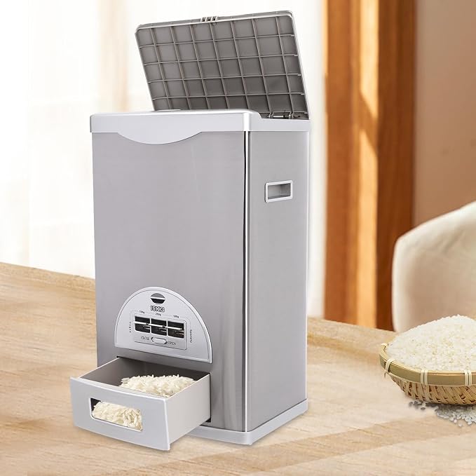 33lbs Cereal Dispenser Countertop, Rice Dispenser Container Machine Organizer - Image 4
