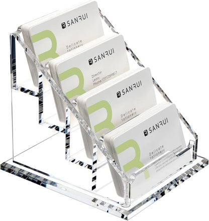 YUXUN Business Card Holder for Desk Clear Acrylic Business Cards Display Stand by Unknown